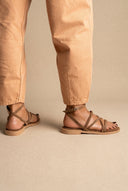 TFP - Strappy Sandals Buckle Closure - Khaki Green Suede