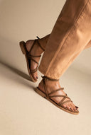 TFP - Strappy Sandals Buckle Closure - Khaki Green Suede