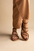 TFP - Strappy Sandals Buckle Closure - Khaki Green Suede