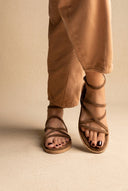 TFP - Strappy Sandals Buckle Closure - Khaki Green Suede