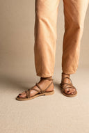 TFP - Strappy Sandals Buckle Closure - Khaki Green Suede