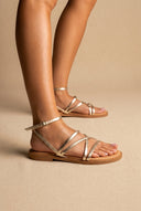 TFP - Strappy Sandals Buckle Closure - Light Gold