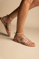 TFP - Strappy Sandals Buckle Closure - Light Gold