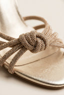 IRIS - Strappy Sandals Slim Heel - Gold Metallic