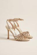 IRIS - Strappy Sandals Slim Heel - Gold Metallic