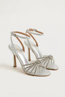 IRIS - Strappy Sandals Slim Heel - Silver Metallic
