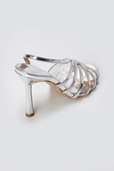 IRIS - Strappy Sandals Slim Heel - Silver Mirror