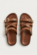 ATENEO - Studded Buckle Sandals - Tan Matte