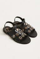 ATENEO - Studded Sandals Buckle Strap - Black Matte