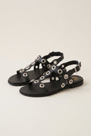 ATENEO - Studded Sandals Side Strap - Black Matte
