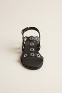ATENEO - Studded Sandals Side Strap - Black Matte