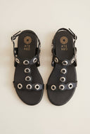 ATENEO - Studded Sandals Side Strap - Black Matte