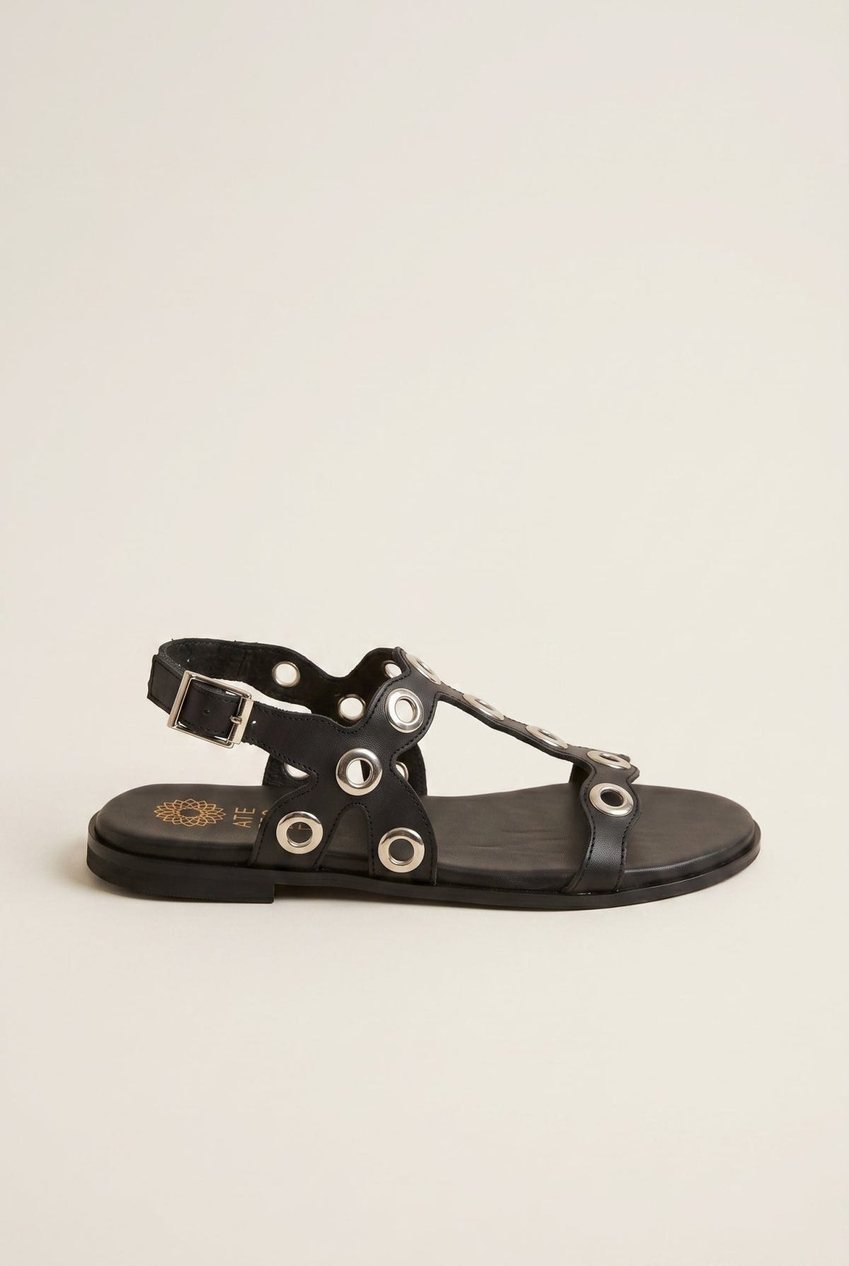ATENEO - Studded Sandals Side Strap - Black Matte