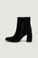 Suede Ankle Boots Block Heel - Black Suede - thefashionproject.gr - Ideal shoes