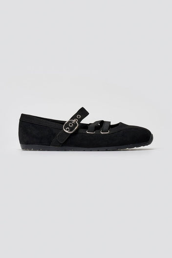 Suede Ballet Flats with Strap and Studs - Black Suede - thefashionproject.gr - BOTEGGA 22