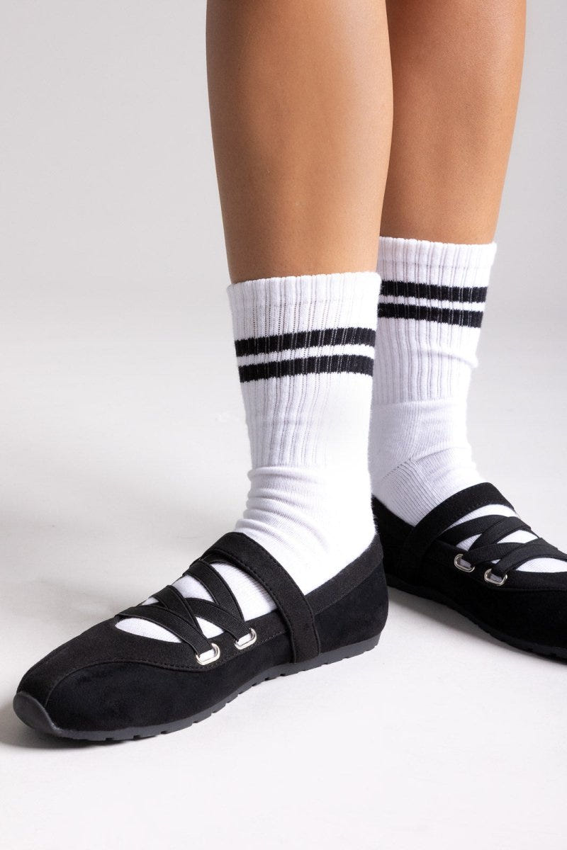 Suede Ballet Flats with Strap and Studs - Black Suede - thefashionproject.gr - BOTEGGA 22