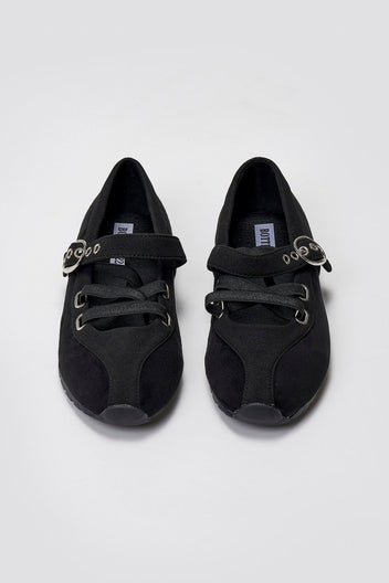 Suede Ballet Flats with Strap and Studs - Black Suede - thefashionproject.gr - BOTEGGA 22