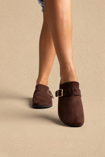 ERYNN - Suede Clogs - Brown Suede