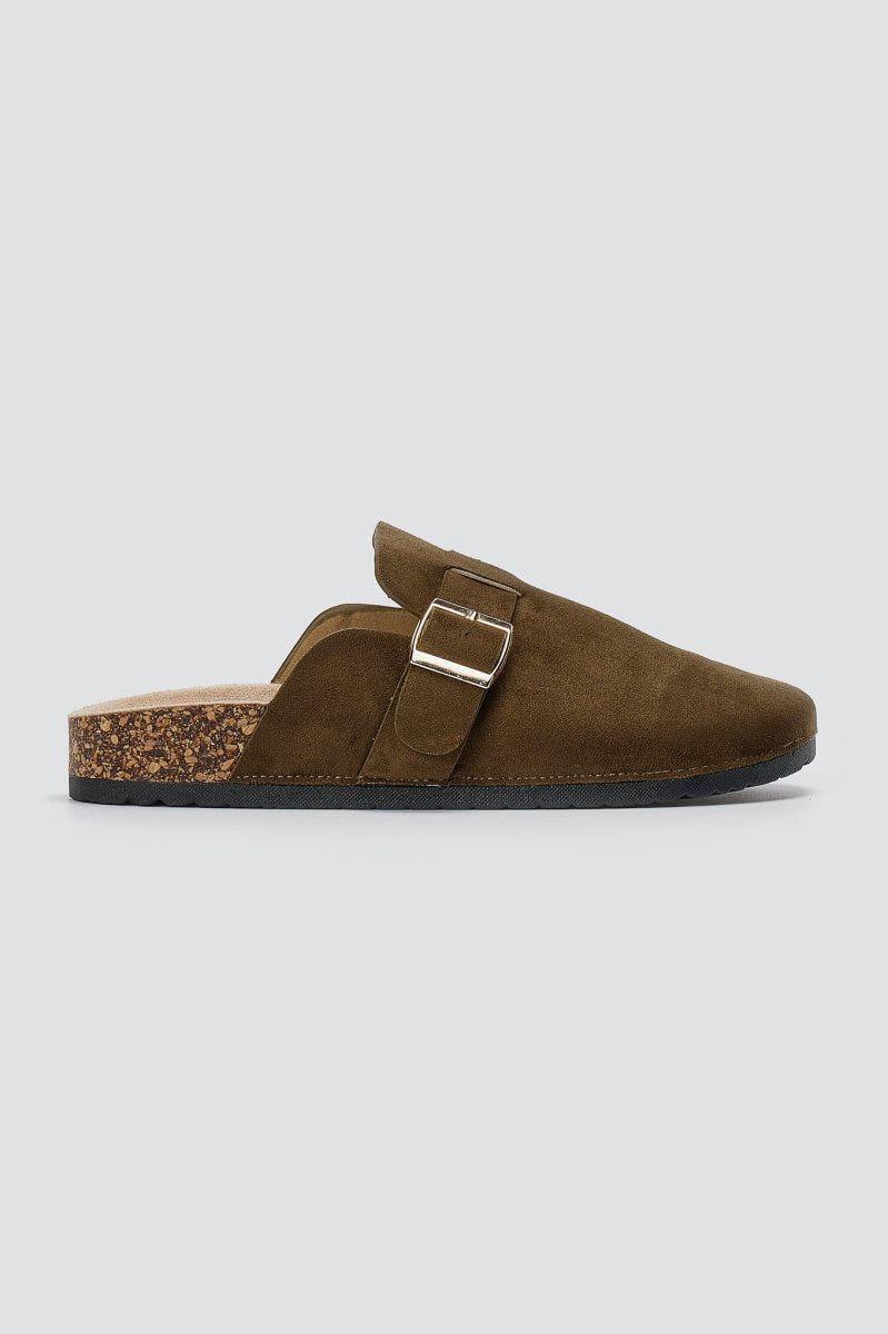 ERYNN - Suede Clogs - Olive Suede
