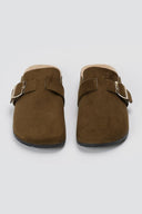 ERYNN - Suede Clogs - Olive Suede