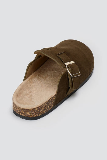 ERYNN - Suede Clogs - Olive Suede