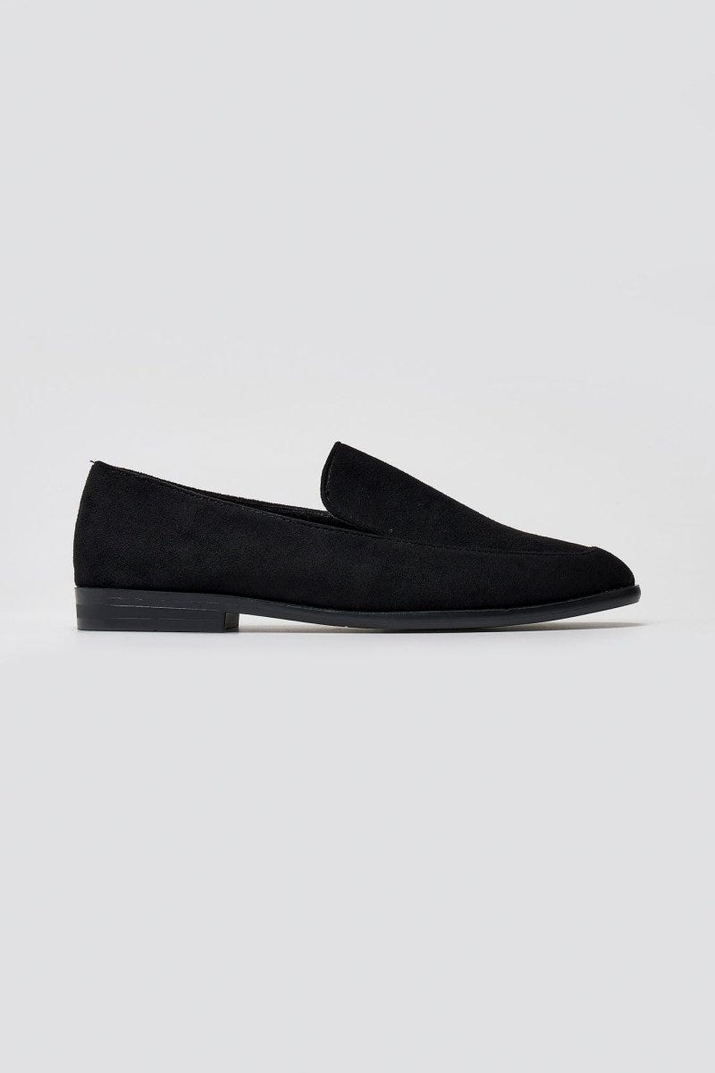 Suede Flat Loafers - Black Suede - thefashionproject.gr - Stephan