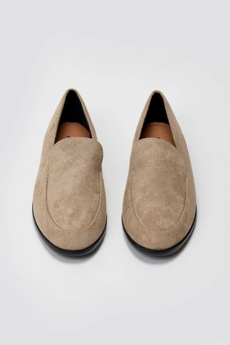 Suede Flat Loafers - Taupe Suede - thefashionproject.gr - Stephan