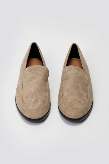 Suede Flat Loafers - Taupe Suede - thefashionproject.gr - Stephan