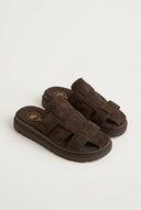 TFP - Suede Flatform Clogs - Dark Brown Suede