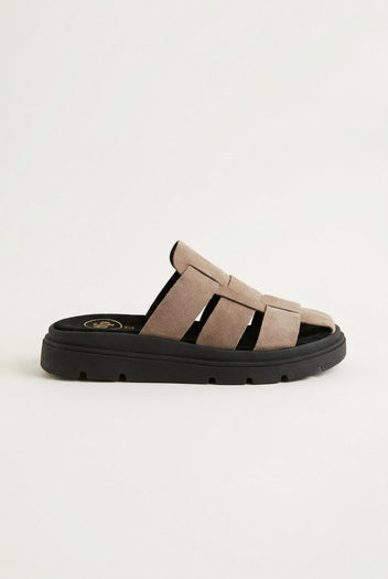 TFP - Suede Flatform Clogs - Stone