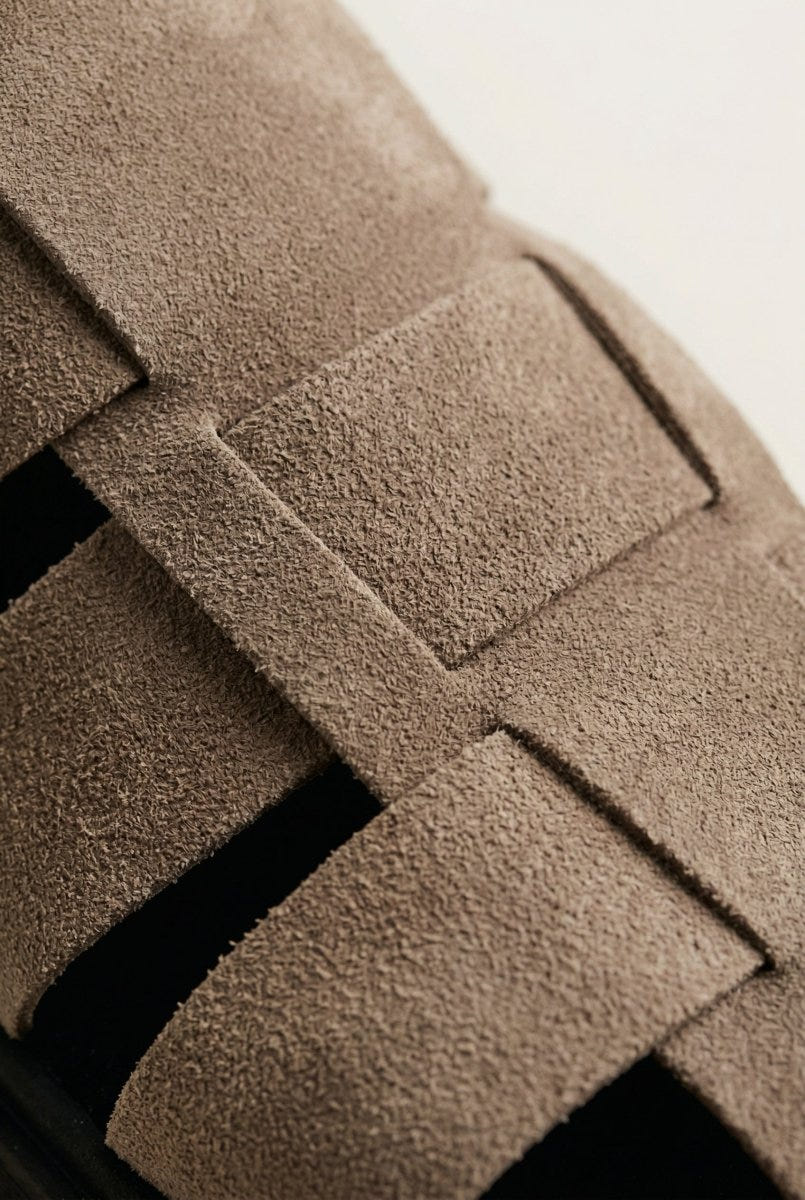 TFP - Suede Flatform Clogs - Stone