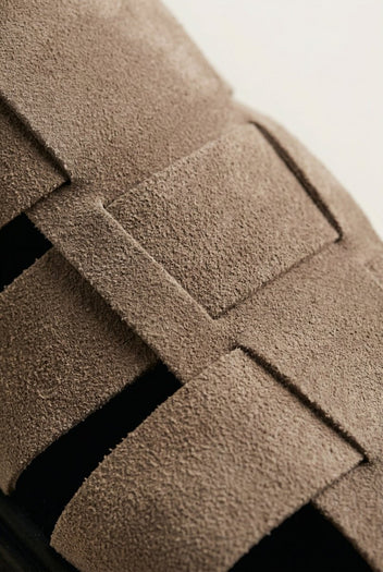 TFP - Suede Flatform Clogs - Stone