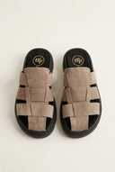 TFP - Suede Flatform Clogs - Stone