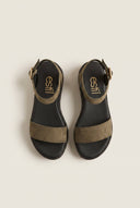 Estil - Suede Flatform Sandals - Olive Suede