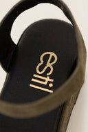 Estil - Suede Flatform Sandals - Olive Suede