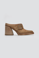 Suede Leather Clogs with Buckle TFP - Τάουπε - thefashionproject.gr - TFP