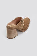 Suede Leather Clogs with Buckle TFP - Τάουπε - thefashionproject.gr - TFP