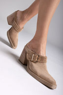 Suede Leather Clogs with Buckle TFP - Τάουπε - thefashionproject.gr - TFP