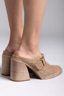 Suede Leather Clogs with Buckle TFP - Τάουπε - thefashionproject.gr - TFP