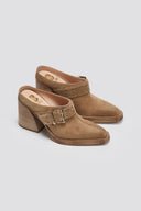 Suede Leather Clogs with Buckle TFP - Τάουπε - thefashionproject.gr - TFP