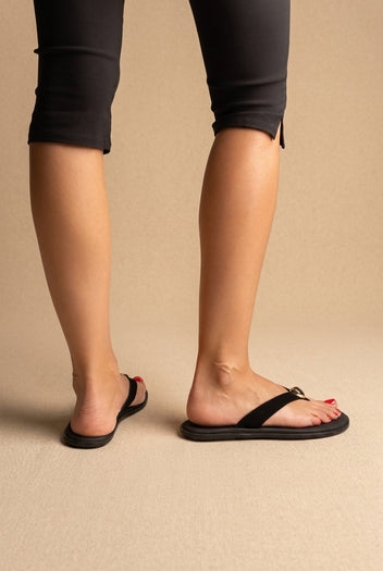 RAGAZZA - Suede Leather Sandals - Black Suede