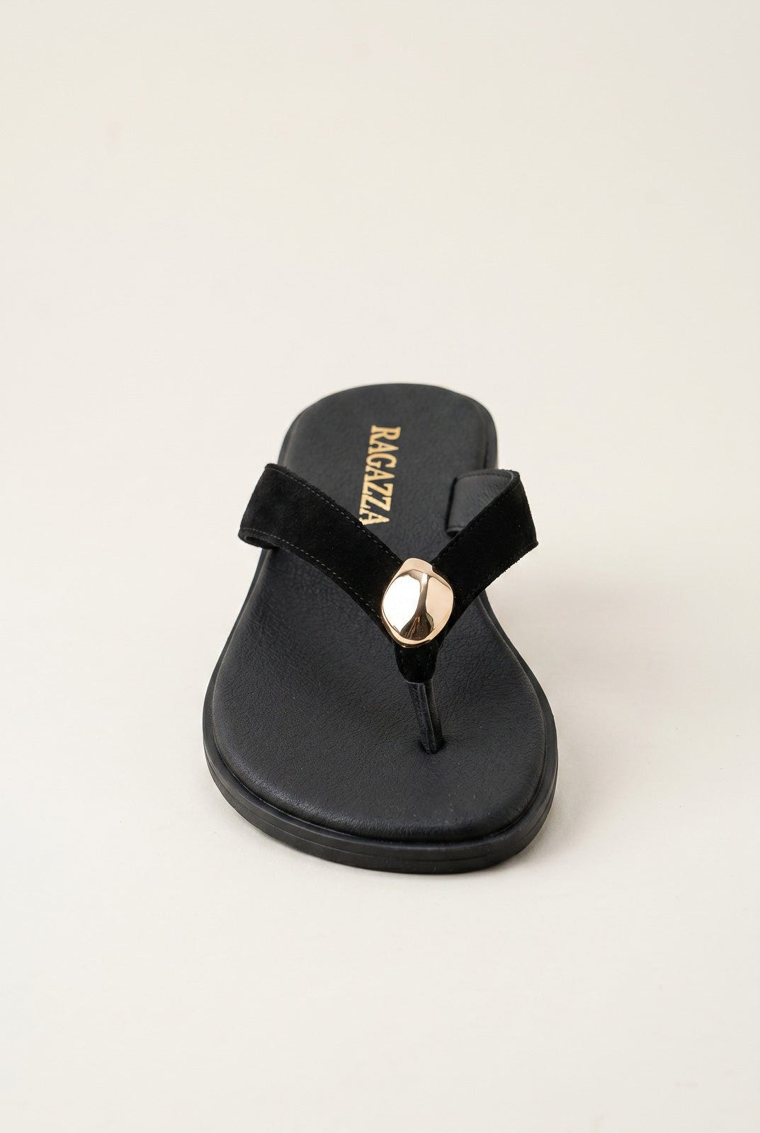 RAGAZZA - Suede Leather Sandals - Black Suede