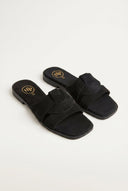 TFP - Suede Leather Sandals Slide Strap - Black Suede