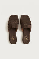 TFP - Suede Leather Sandals Slide Strap - Brown Suede