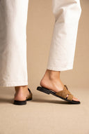 TFP - Suede Leather Sandals Slide Strap - Olive Suede