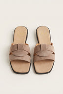 TFP - Suede Leather Sandals Slide Strap - Sand Suede