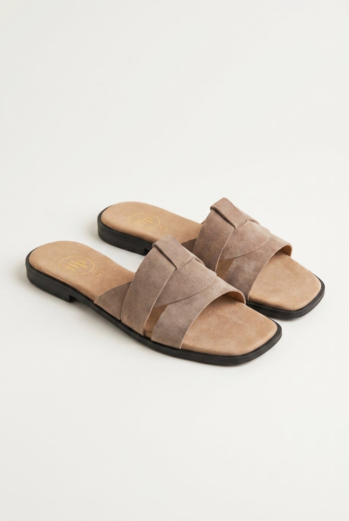 TFP - Suede Leather Sandals Slide Strap - Sand Suede