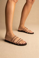 Estil - Suede Leather Sandals with Strass - Brown Suede