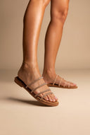 Estil - Suede Leather Sandals with Strass - Brown Suede