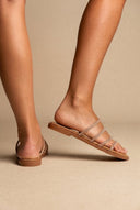 Estil - Suede Leather Sandals with Strass - Brown Suede